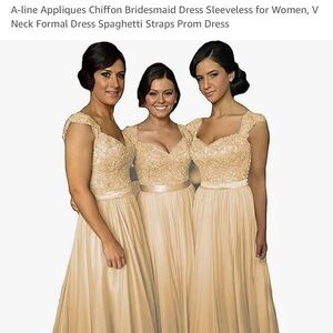 A-Line Appliqués Chiffon Bridesmaids Dress Sleeveless for Women